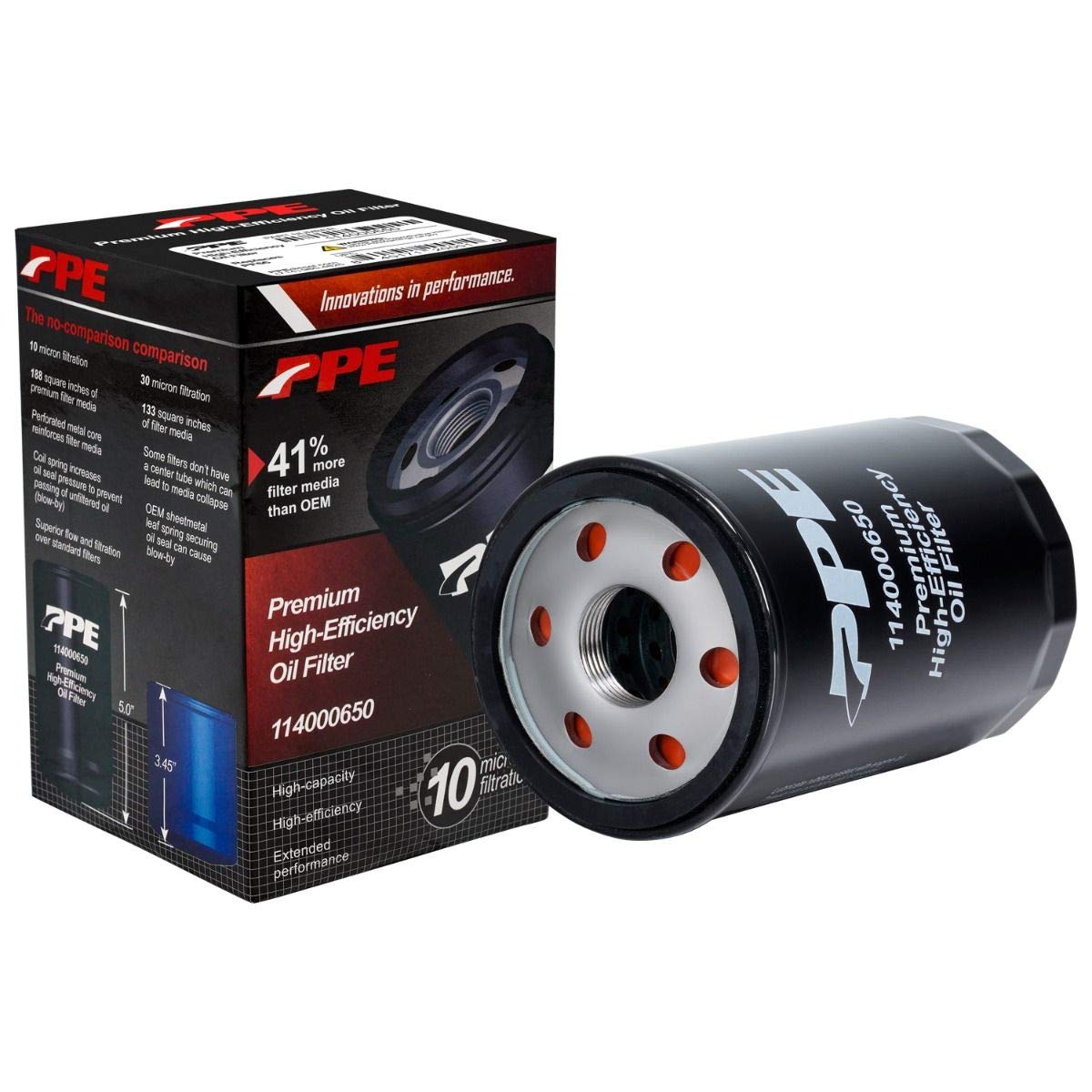 Premium High-Efficiency Oil Filter PPE 114000650 Compatible with 2019-2021+ GM 3.0L Silverado 1500 (Replaces AC Delco PF66)