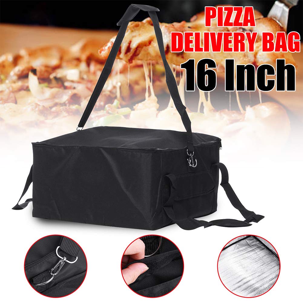 Pizza Bag with Aluminium Fabric, Food Delivery Bag, Waterproof Insulation, Portable Thermal Bag or Hot Food Delivery (16 Inch)
