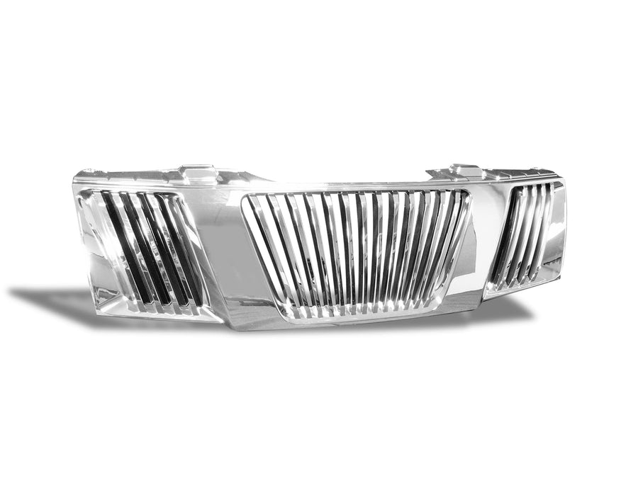Vertical Front Hood Grille Armordillo USA 7149908 - Chrome Fits 2005-2008 Nissan Frontier