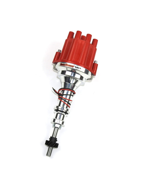 Pertronix Flame-Thrower D232801 Plug and Play Red Cap Marine Billet Electronic Distributor with Ignitor II Technology for Ford 351C