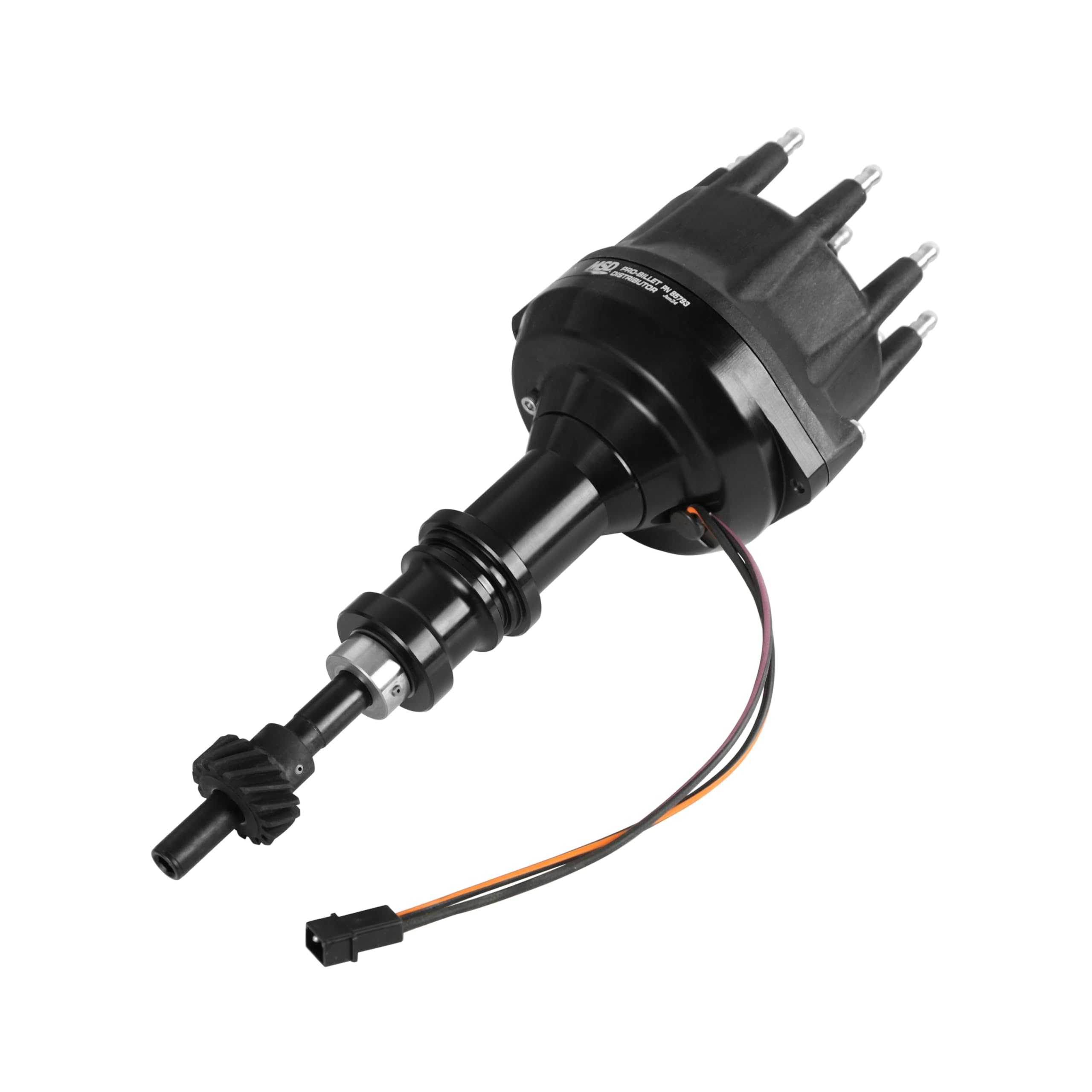 Small Diameter MSD Pro-Billet Distributor, Iron Gear, Black