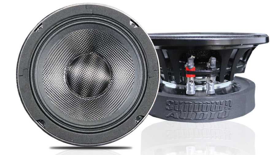 VEX-6.5" Sundown Audio 300W RMS Pro Audio Midrange Speaker - 8-Ohm SVC, Carbon Fiber Cone, Ferrite Motor, High SPL 94 dB, Vented Cast Frame, Mid-Bass Optimized Car Audio
