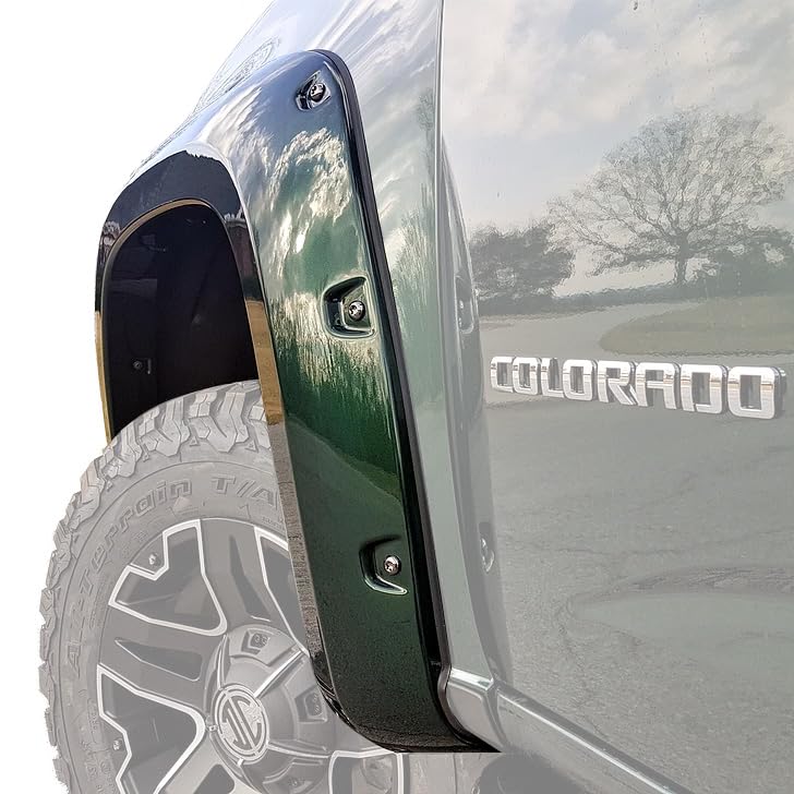 Fender Flares Black Horse Riveted Style Compatible with 2015-2022 Chevrolet Colorado (Excludes ZR2)-FF-CHCO-SM-PKT