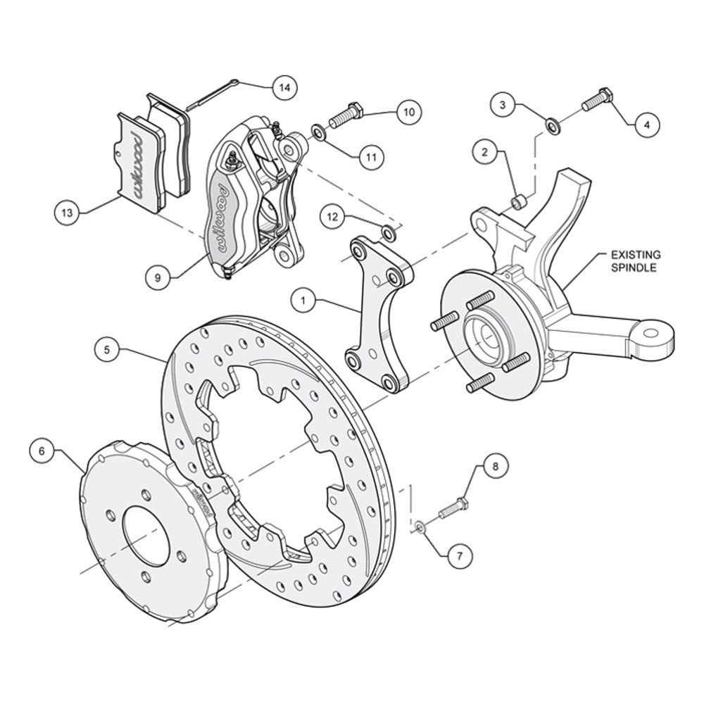 Front FDLI Hat Kit,12.19", Drilled, Red