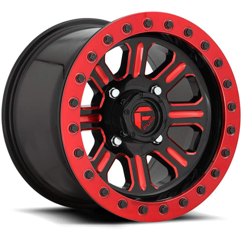 15" Inch FUEL UTV 4x156 Wheel Rim D911 Hardline BEADLOCK 15x7 +38mm Black Red