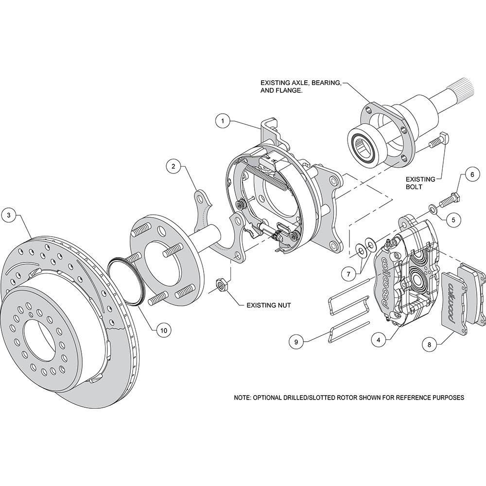 WILWOOD DUST BOOT KIT 140-13205-DR - KIT,REAR,DISC/DRUM,DP-DB,SMALL FORD,2.66 - OFF,1PC .81 ROTOR,DRILLED,RED
