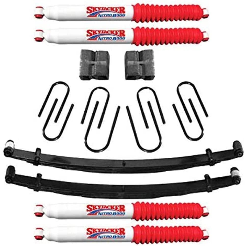 Skyjacker Suspension Lift Kit D600AK-N w/Shock Nitro Shocks 6 in. Lift Incl. Front Leaf Springs Front/Rear U Bolt Kit Front Bushing Kit Rear Block Suspension Lift Kit w/Shock