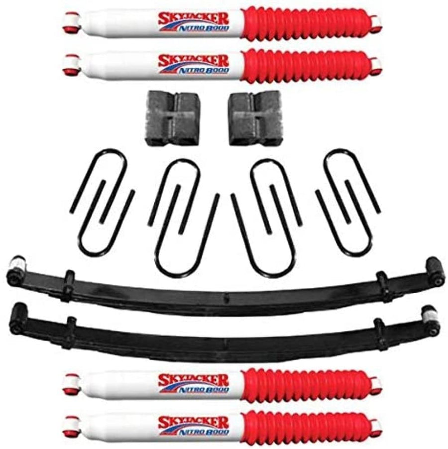 Skyjacker Suspension Lift Kit D600AK-N w/Shock Nitro Shocks 6 in. Lift Incl. Front Leaf Springs Front/Rear U Bolt Kit Front Bushing Kit Rear Block Suspension Lift Kit w/Shock