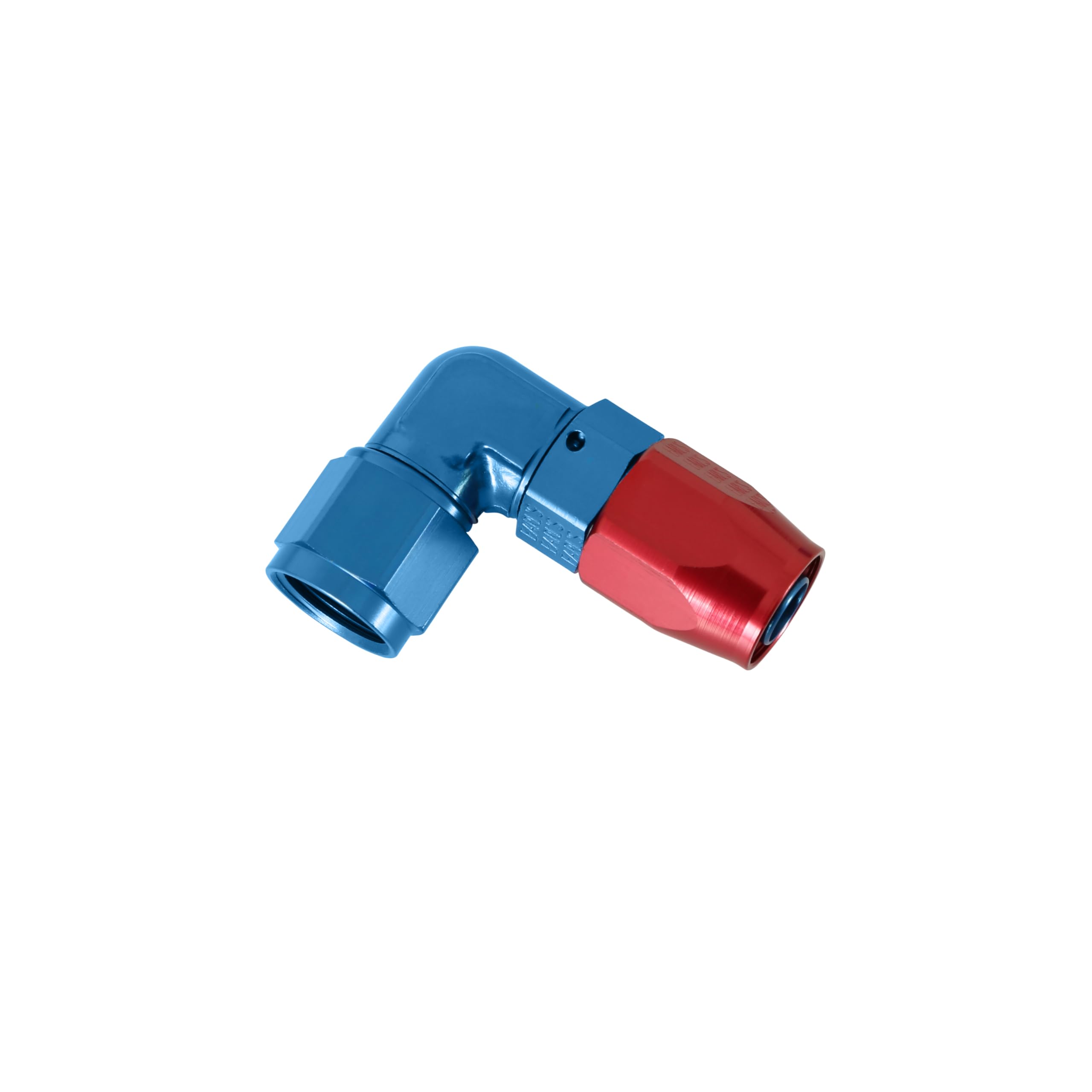Earl's 90 Degree Swivel-Seal® Hose End -8 AN - Red/Blue - Clamshell Package 809008ERLP