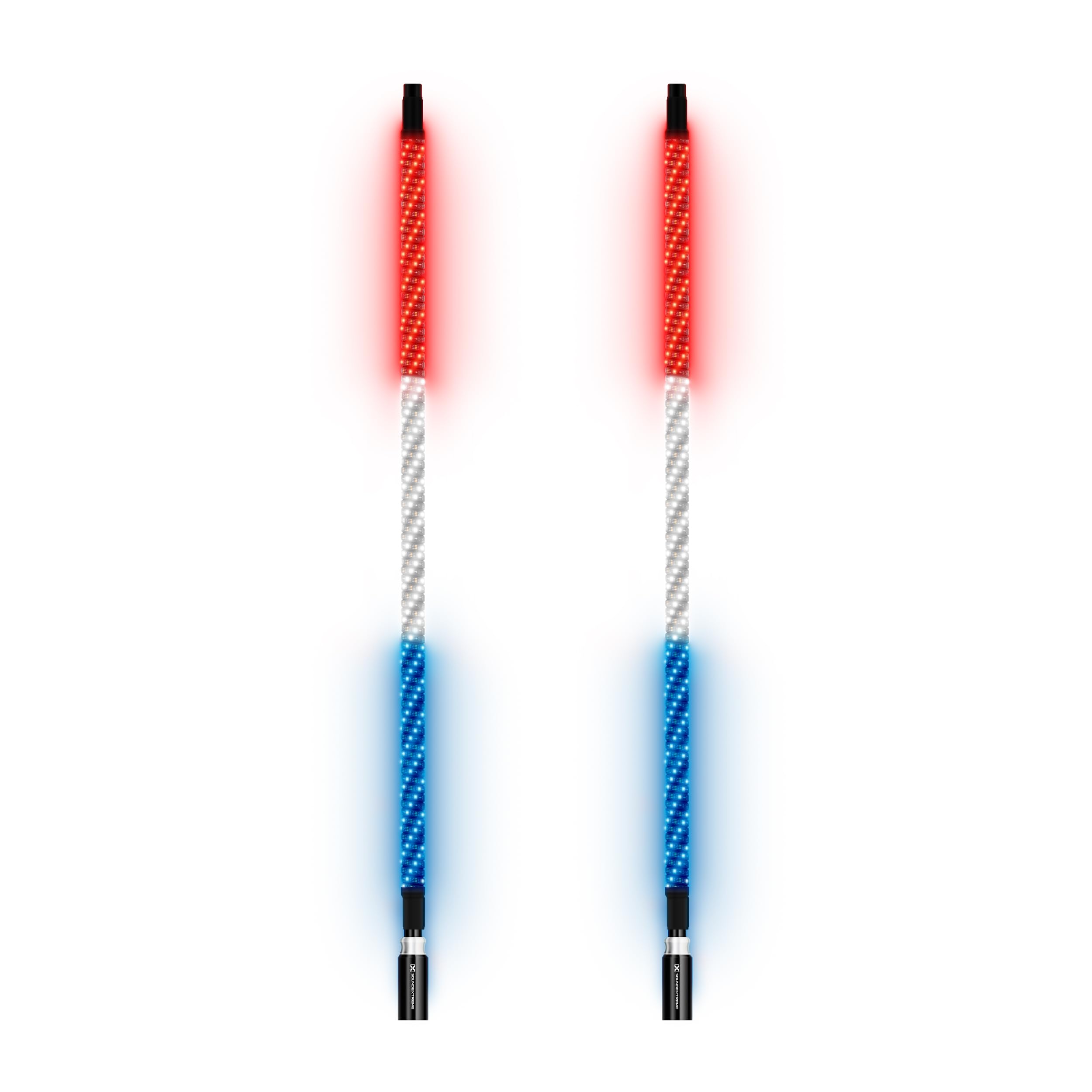 ExtremeWhip by ECOXEAR SoundExtreme 2X 4FT LED Whip and Quick Release Magnetic Whip Mount Waterproof Dirt Proof LEDCast Compatible - Includes 4-Zone LED Controller with Dual Control
