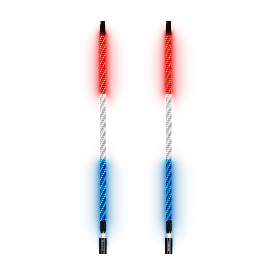ExtremeWhip by ECOXEAR SoundExtreme 2X 4FT LED Whip and Quick Release Magnetic Whip Mount Waterproof Dirt Proof LEDCast Compatible - Includes 4-Zone LED Controller with Dual Control