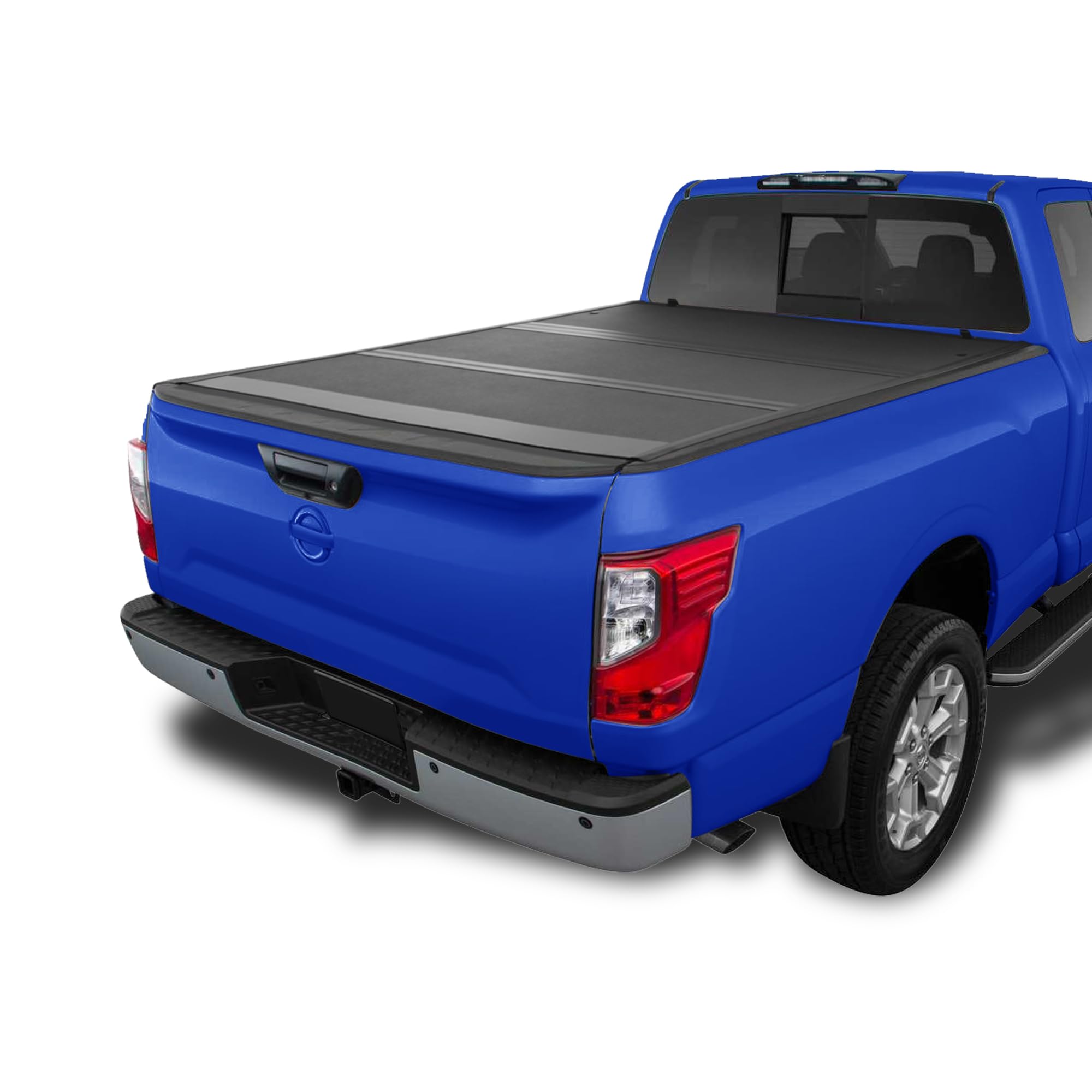Low Profile Armordillo Hard Tri-Fold Nissan Titan Bed Cover Fits 2016 2017 2018 2019 2020 2021 2022 2023 2024 Nissan Titan/XD 6.5 Ft (78") Bed | CoveRex TFX | 7162389