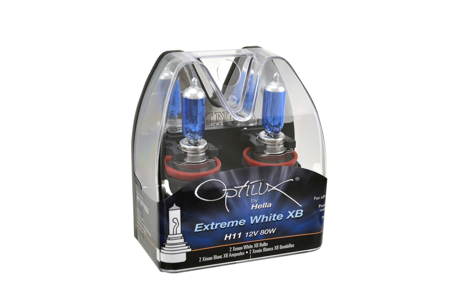 Hella Optilux H71071032 XB Series H11 Xenon White Halogen Bulbs, 12V, 80W, 2 Pack