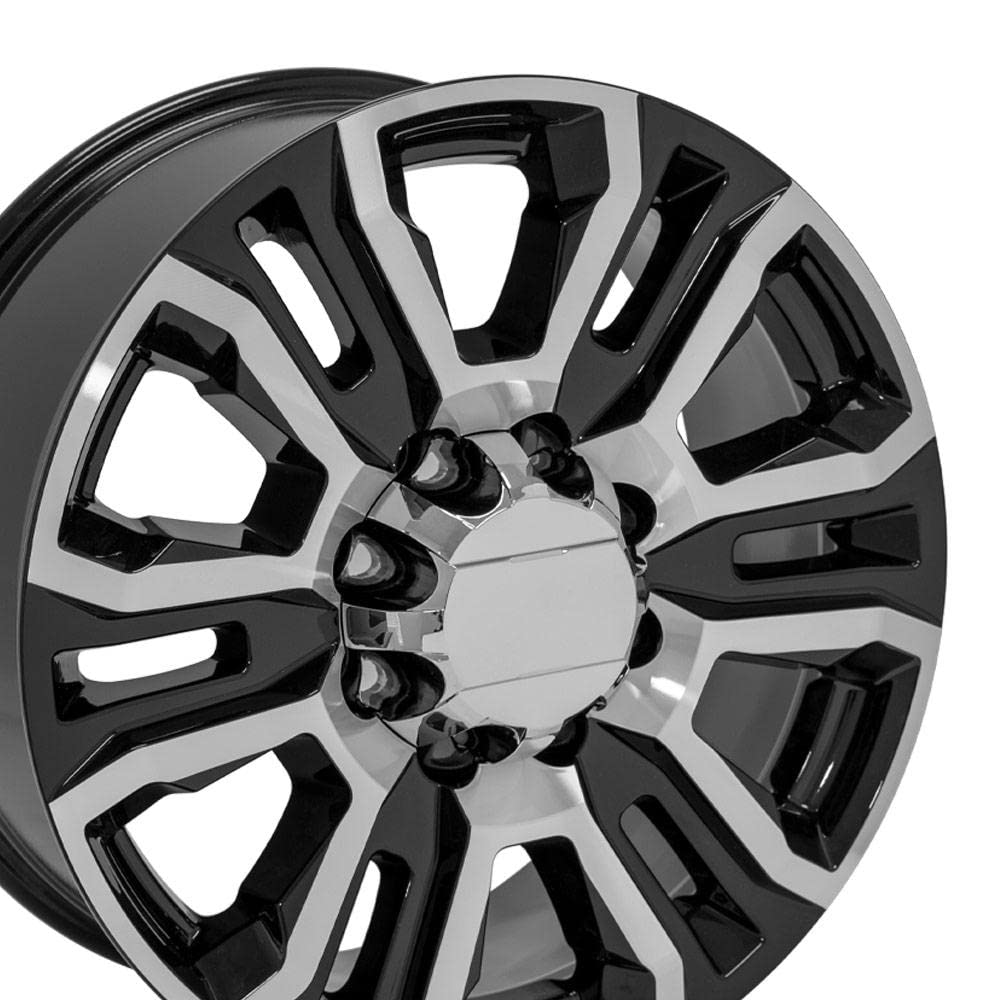 20 Inch OE Wheels CV70A Rim Fits Sierra 2500/3500 Denali Style 8x165.1 20x8.5 Gloss Black Machined - Hollander 5957 (1)