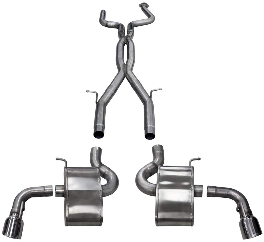 Xtreme Cat-Back Exhaust System Corsa Performance 14773 Dual Rear Exit 2.75 in. Dia. Incl. X-Pipe/Dual Mufflers/Dual Tail Pipes/Dual 4.5 in. Polished Pro-Series Tips