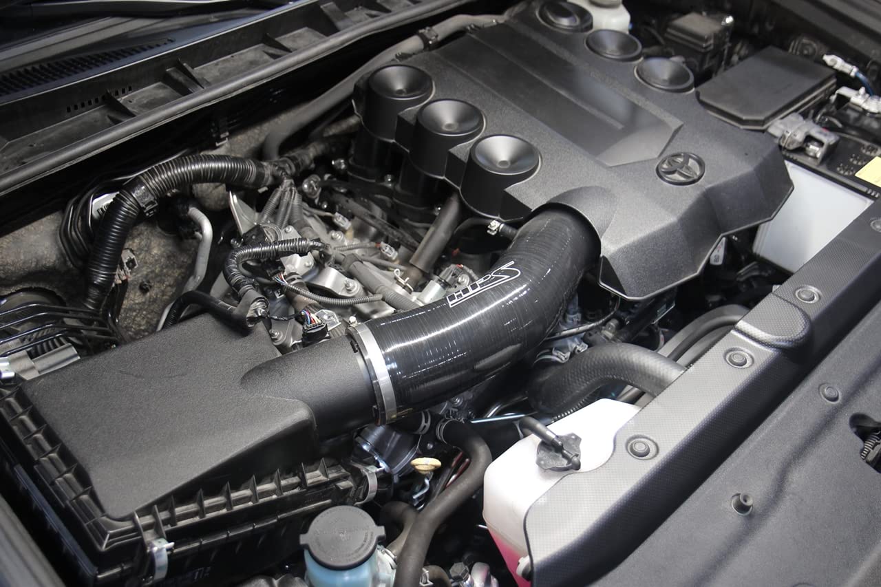 Black HPS Silicone Air Intake Hose Kit Compatible for 2010-2024 Toyota 4Runner 2010-2014 Toyota FJ Cruiser 4.0L V6, 57-2046-BLK
