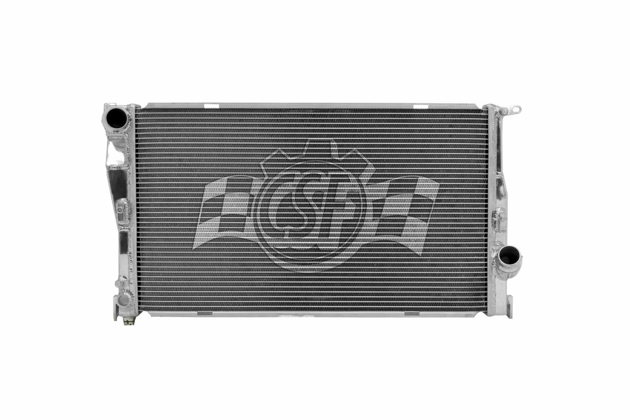 CSF Radiator, Driver Side Inlet, 23.625 in W x 2.063 in D, Passenger Side Outlet, Aluminum, Polished, Single Pass