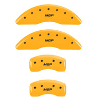 MGP Yellow Powder Coat Finish Caliper Covers 41113SMGPYL, Black Characters, Set of 4