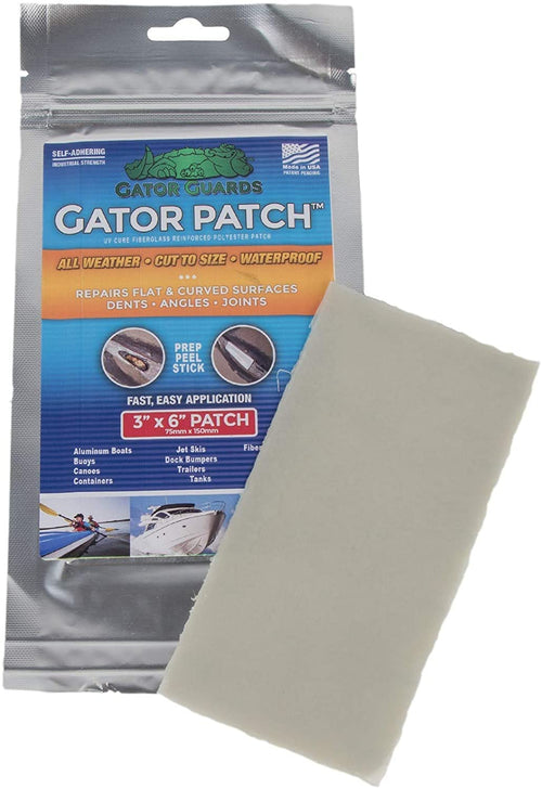 Fiberglass Gator Patch Reinforced Repair Patch - Repairs Holes, Dents & Cracks on Multiple Surfaces - DIY Prep, Peel & Stick - 3 Sizes - USA Made