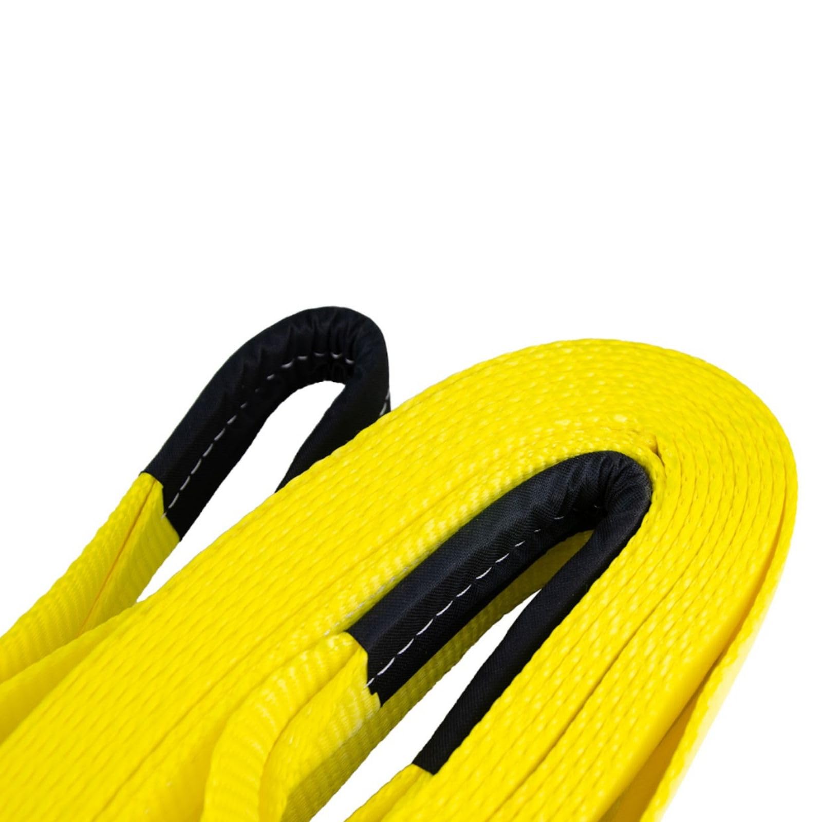 Mile Marker 19330 Recovery Strap Single Yellow 3" x 30′ for Heavy Duty Use | Rated to 30,000 Pound Capacity | User Safety with Built in Blue Lines Ensures