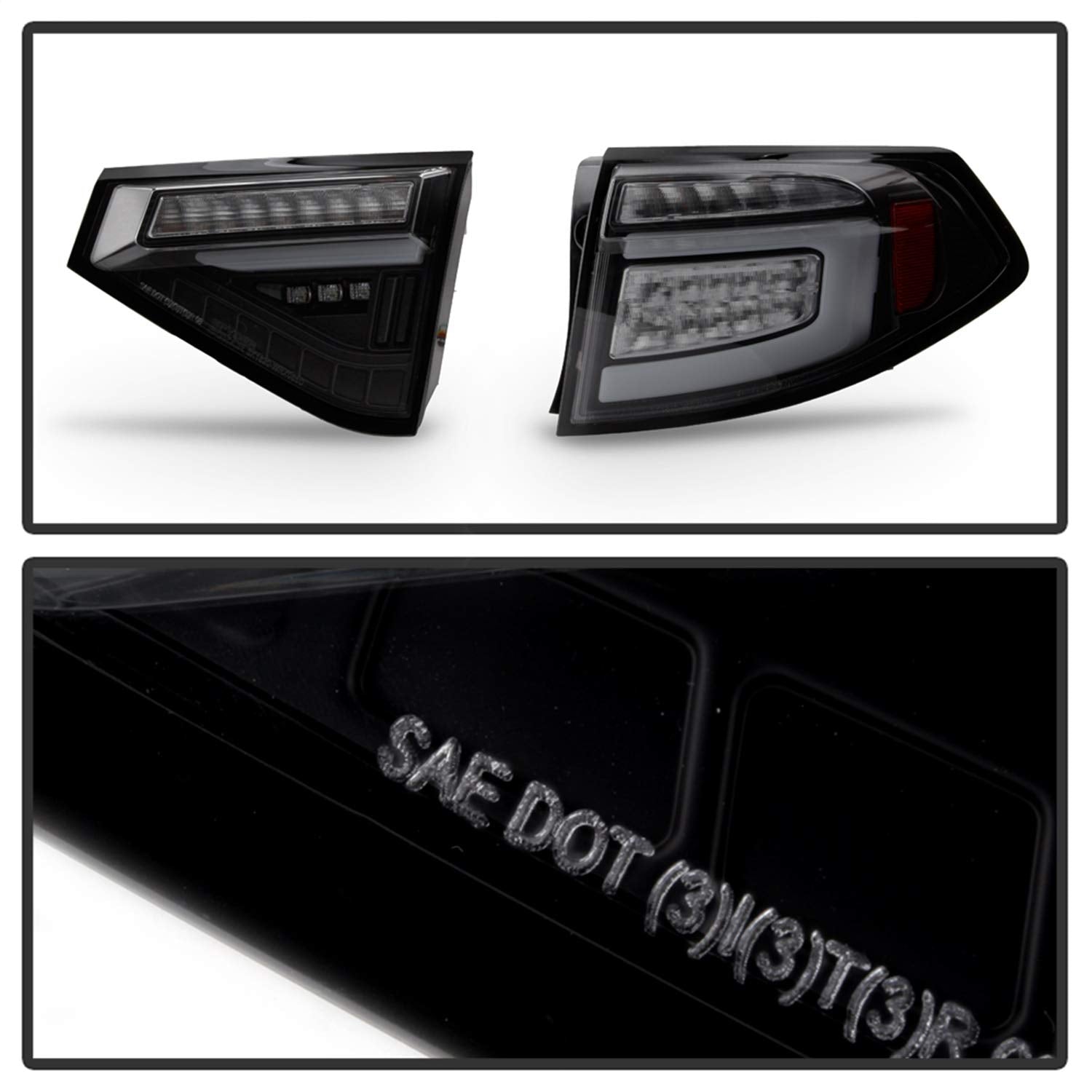 Spyder Auto 5086747 Spyder Subara Impreza WRX 2008-2014 5Dr Hatchback Wagon LED Tail Lights - Sequential Signal - Black Smoke