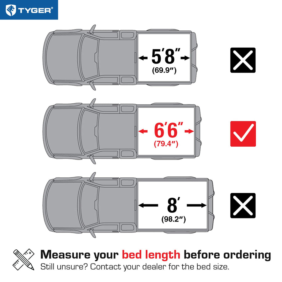 Tyger Auto T1 Soft Roll-up Tonneau Cover Compatible with 2019-2026 Chevy Silverado GMC Sierra 1500 (Not Fit 19 LD; 19-25 Classic) | 6'7" (79") Bed | TG-BC1C9054