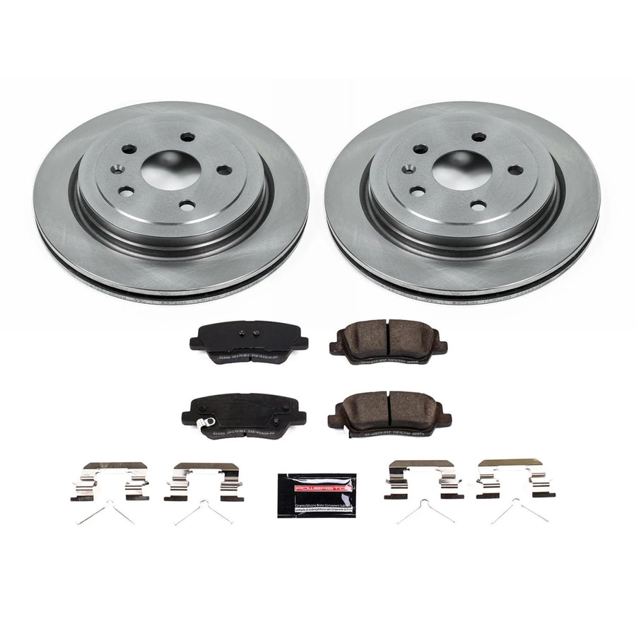 Power Stop KOE8965 Rear Brake Pad and Rotor Kit Stock Replacement Autospecialty For Cadillac CTS 2019 [Model Specific]