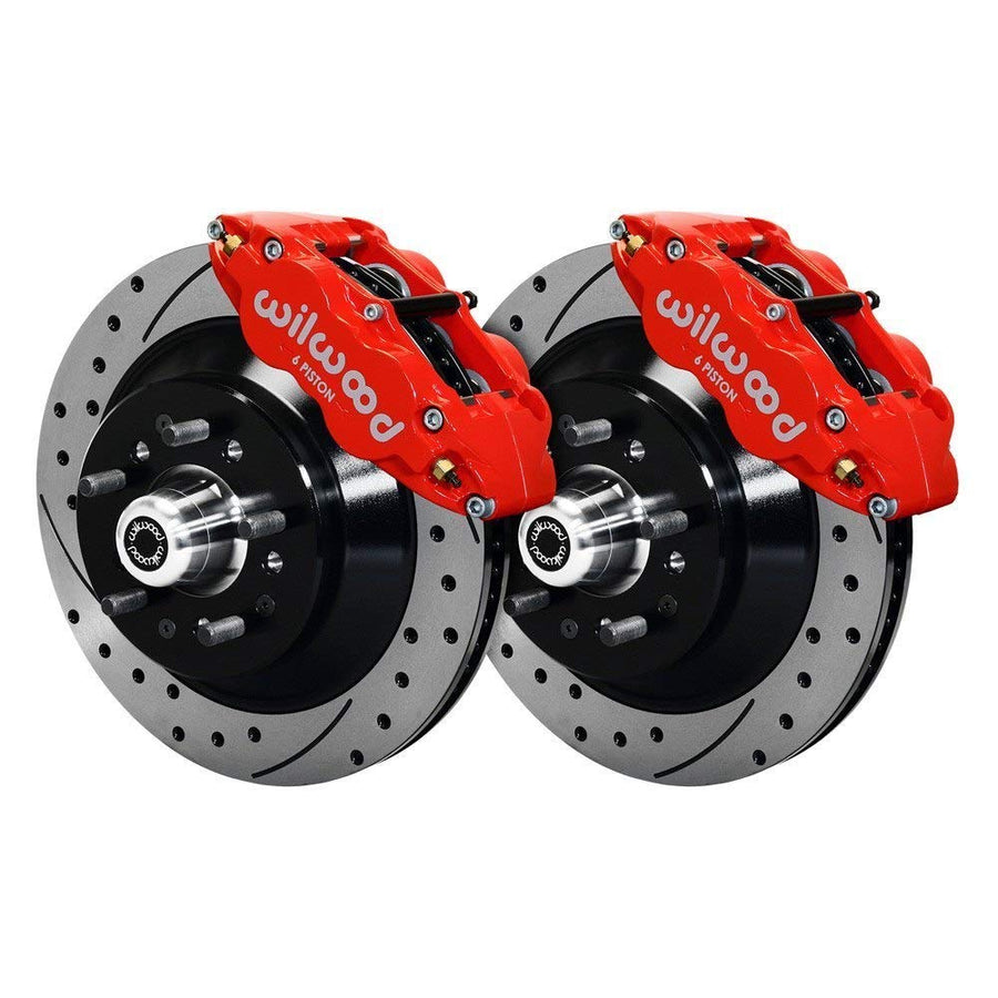 140-12272-DR WILWOOD FNSL6R Front Hub & 1PC Rtr Kit,12.88",Dril -Red Magnum Force Drop Spindle