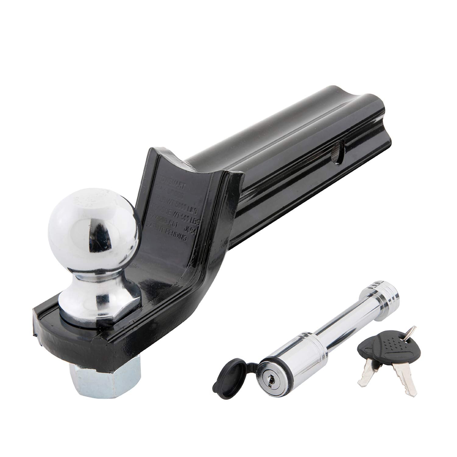 X-Mount TOWSMART Class III, 5,000 lb. Security Kit with 2 in. Drop x 3/4 in. Rise x 1 in. Shank Trailer Hitch Ball Mount, 2 in. Ball, 5/8 in. Locking Pin