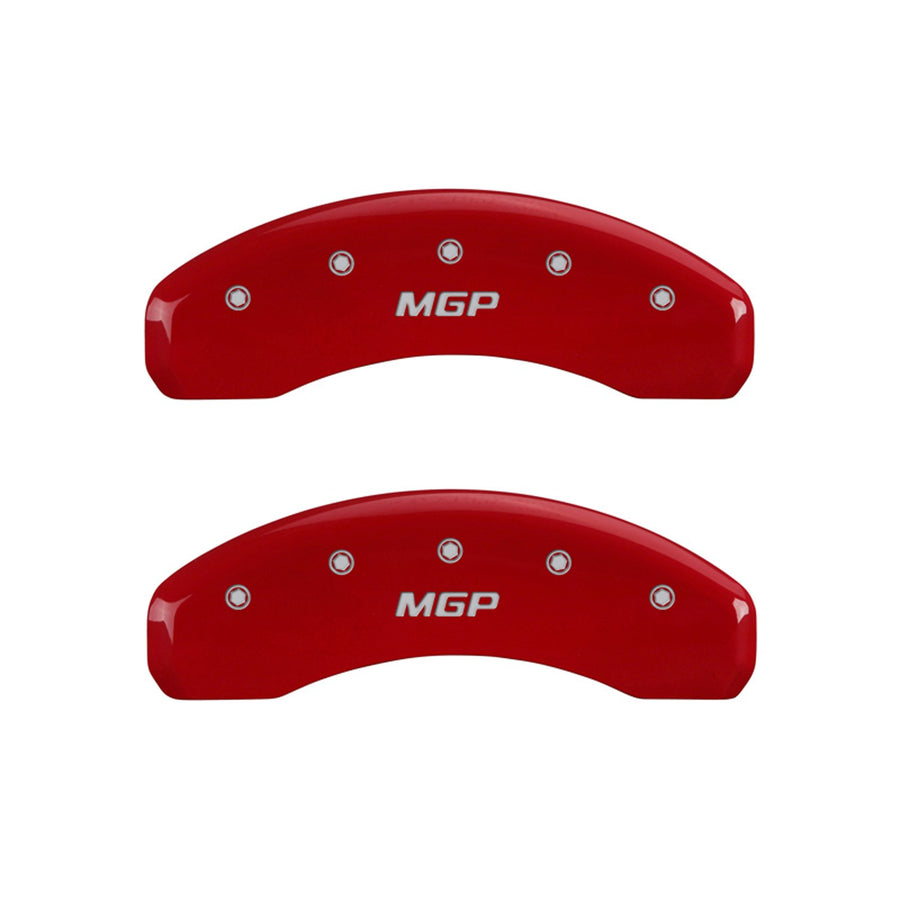 Caliper Covers MGP 10204SMGPRD Red Powder Coat Finish 'MGP' Engraved Caliper Cover with Silver Characters, (Set of 4)
