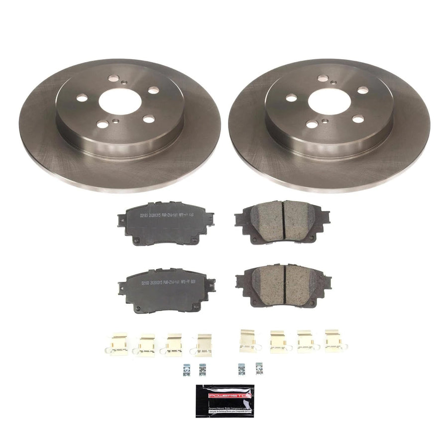 Power Stop KOE8336 Rear Brake Kit - OE Brake Rotors & Ceramic Brake Pads For Toyota Corolla 2019-2022 [Vehicle Specific]