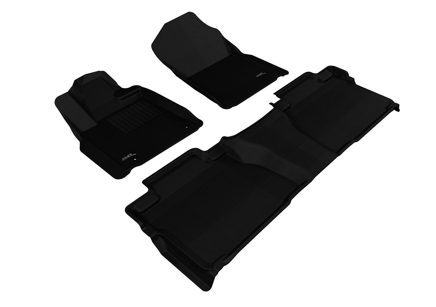3D MAXpider KAGU Custom Fit Floor Mat (BLACK) Compatible with TOYOTA TUNDRA DOUBLE CAB 2014-2021 - Full Set