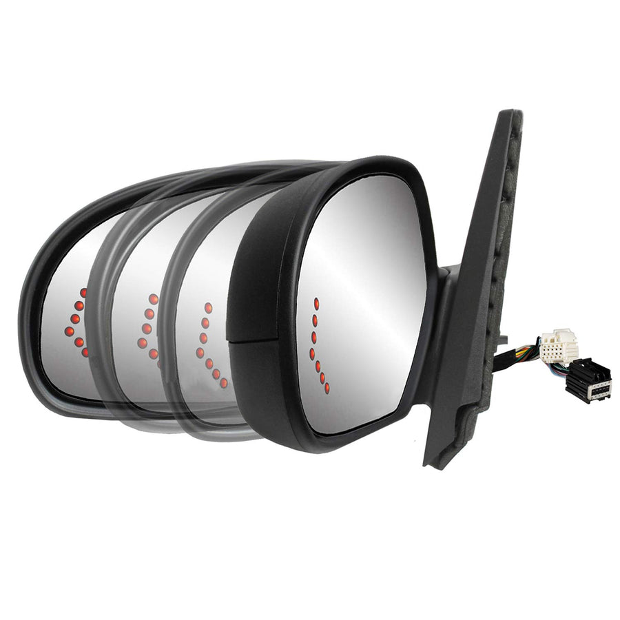 Fit System Driver Side Mirror for Silverado/Sierra 1500, 2500, 3500, Avalanche, Suburban, Tahoe, Yukon/Denali/XL, Silverado/Sierra Hybrid, Arrow Signal, Memory, Power Fold, Heated Power
