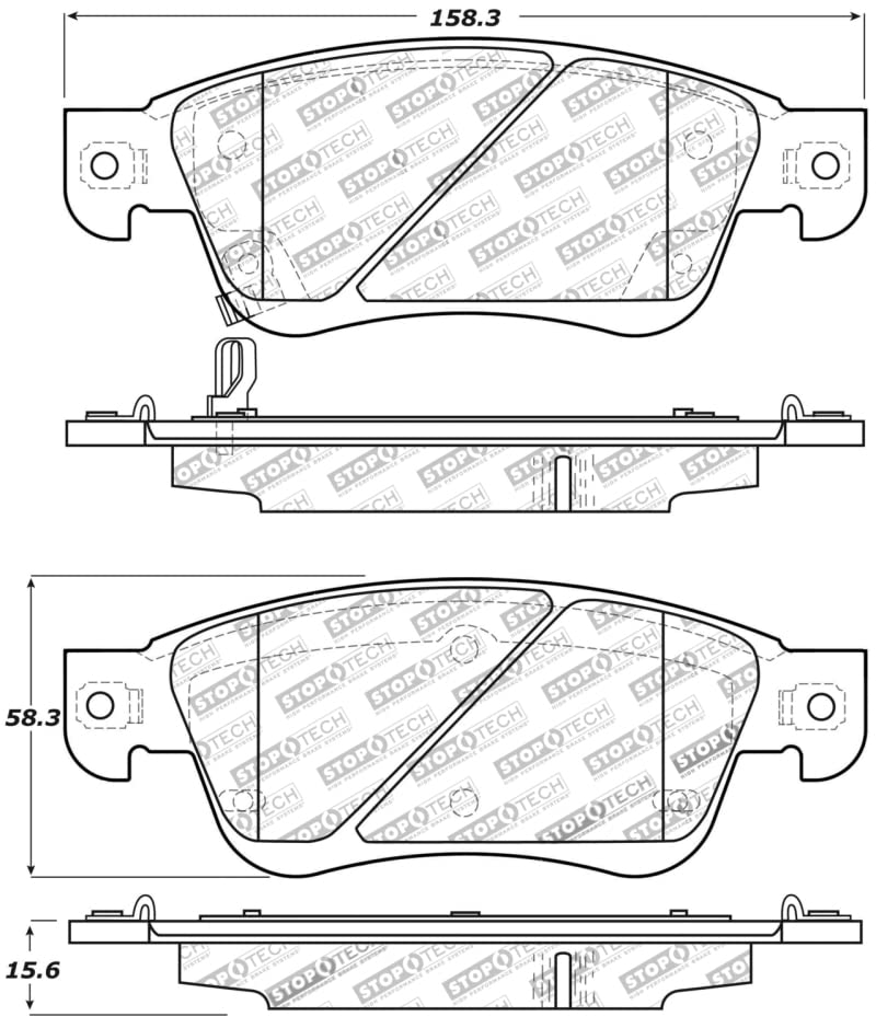 Sport Brake Pads StopTech 309.12870 with Shims and Hardware