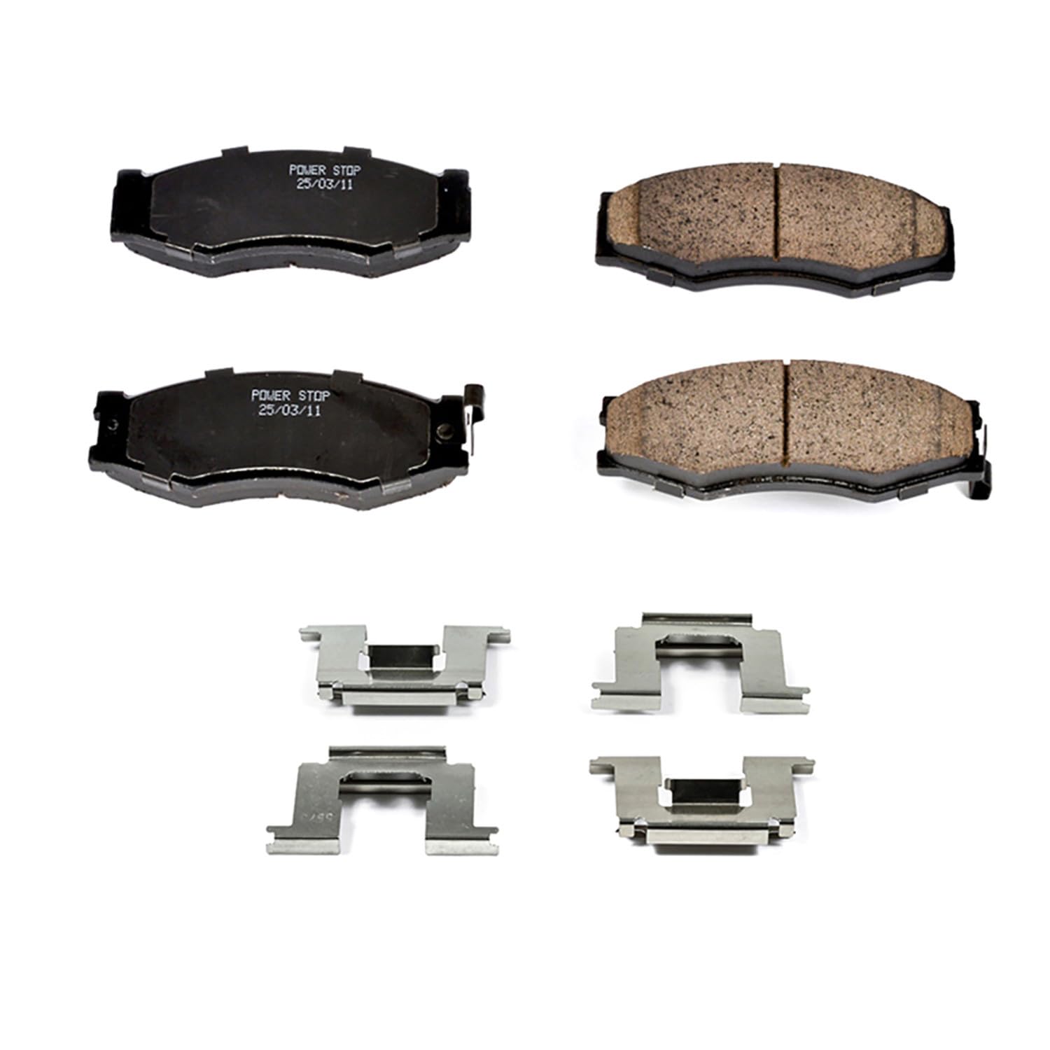 Power Stop Front Brake Kit For Nissan 200SX 1987-88 | Infiniti M30 1990-92 |300ZX 1984-89 |D21 1986-94 |Maxima 1984-88 |Nissan Pickup 1995-97 - Ceramic Brake Pads With Installation Hardware, 17-266