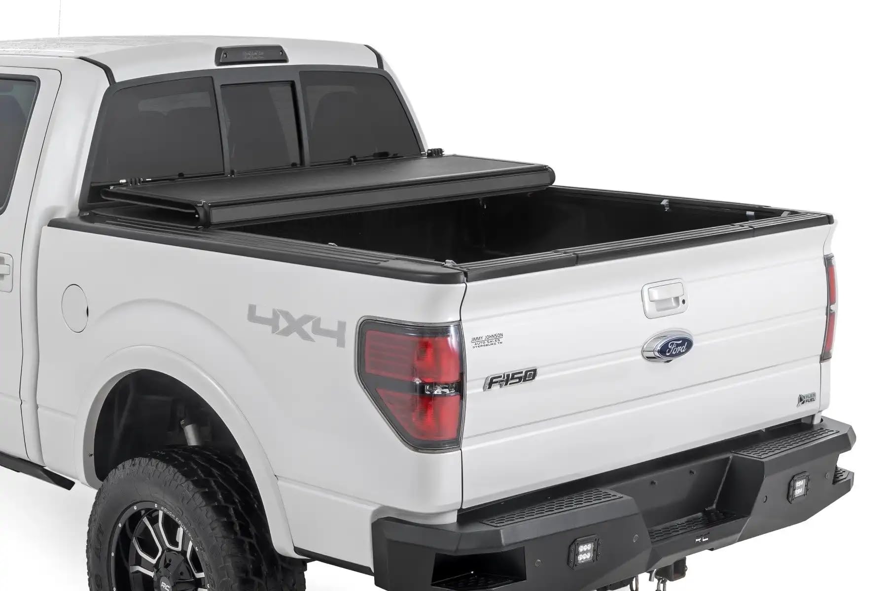 Hard Tri-Fold Tonneau Cover Rough Country for Ford F-150 (2004-2014) - Low-Profile Aluminum Truck Bed Cover, Fits 5'7 Bed (66.7")