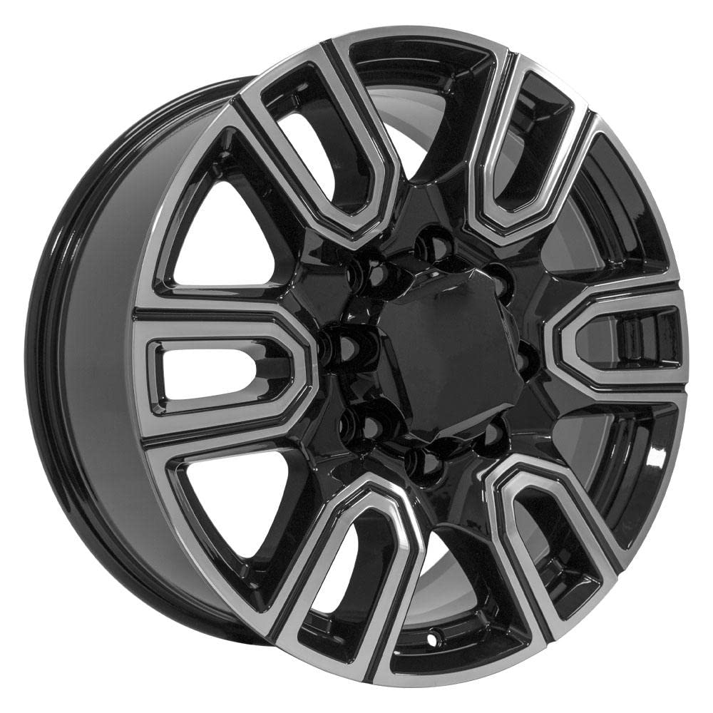 CV96A OE Wheels 20 Inch Rim Fits GMC Sierra 2500/3500 AT4 Style 8x165.1 20x8.5 Gloss Black Machined - Hollander 5950 (1)