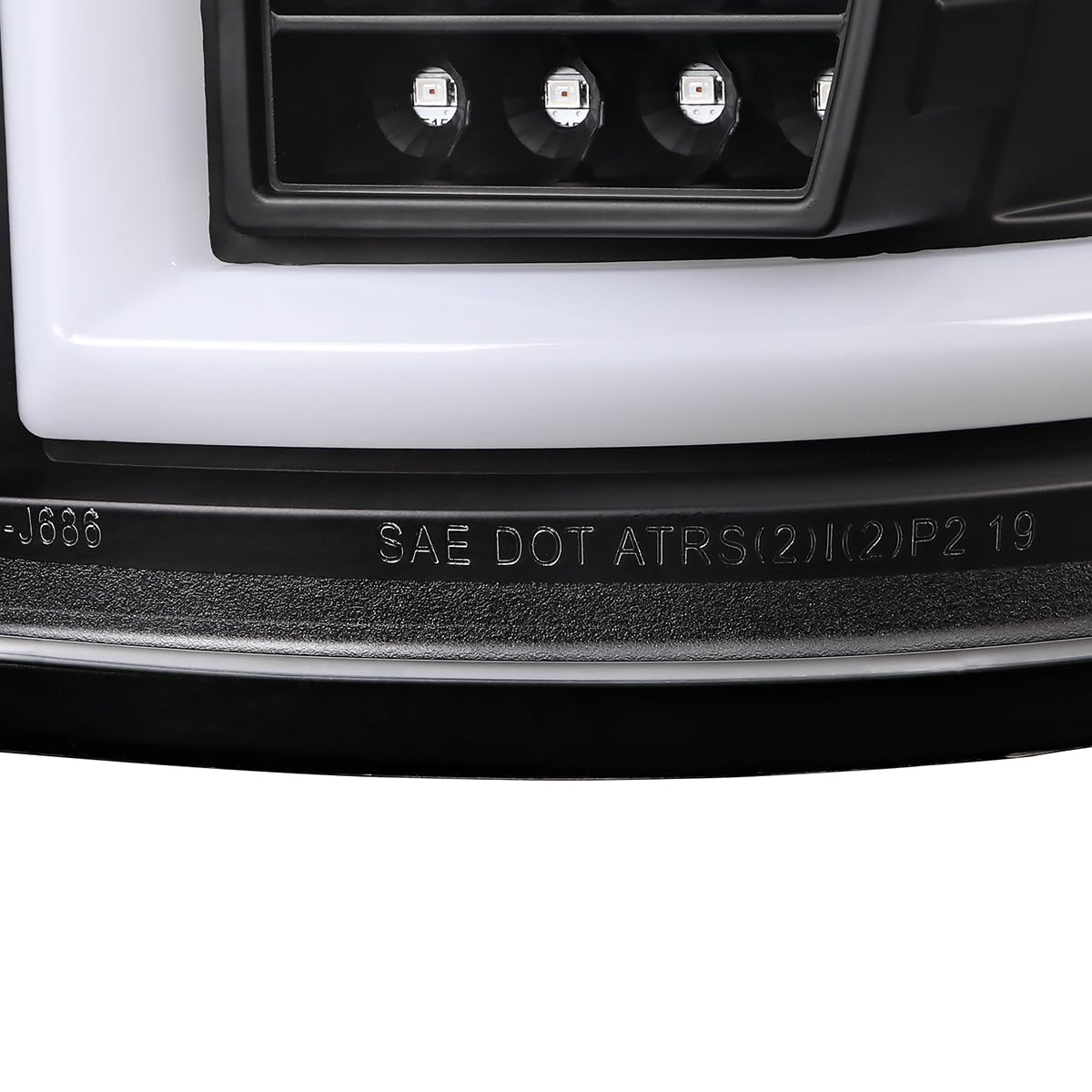 Black Tail Lights SPEC-D TUNING w/Fiber Optic Sequential LED Turn Signal Lights Compatible with 2019-2024 Dodge Ram 2500/3500