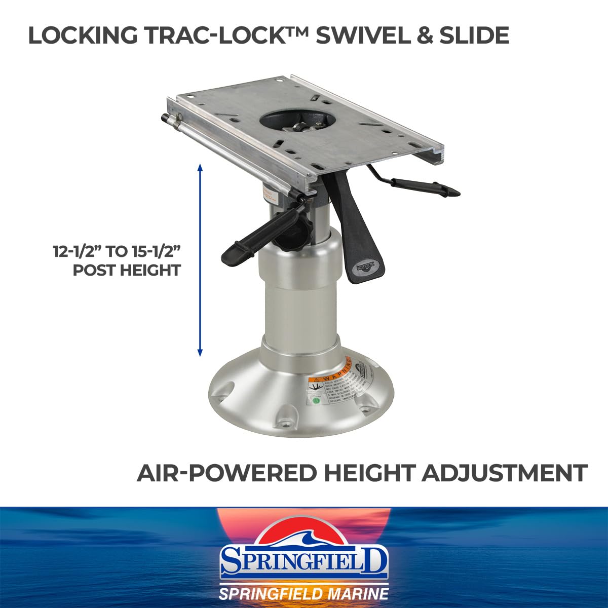 Marine Springfield 1250450-L Heavy-Duty Mainstay Pedestal - 12-1/2" - 15-1/2"