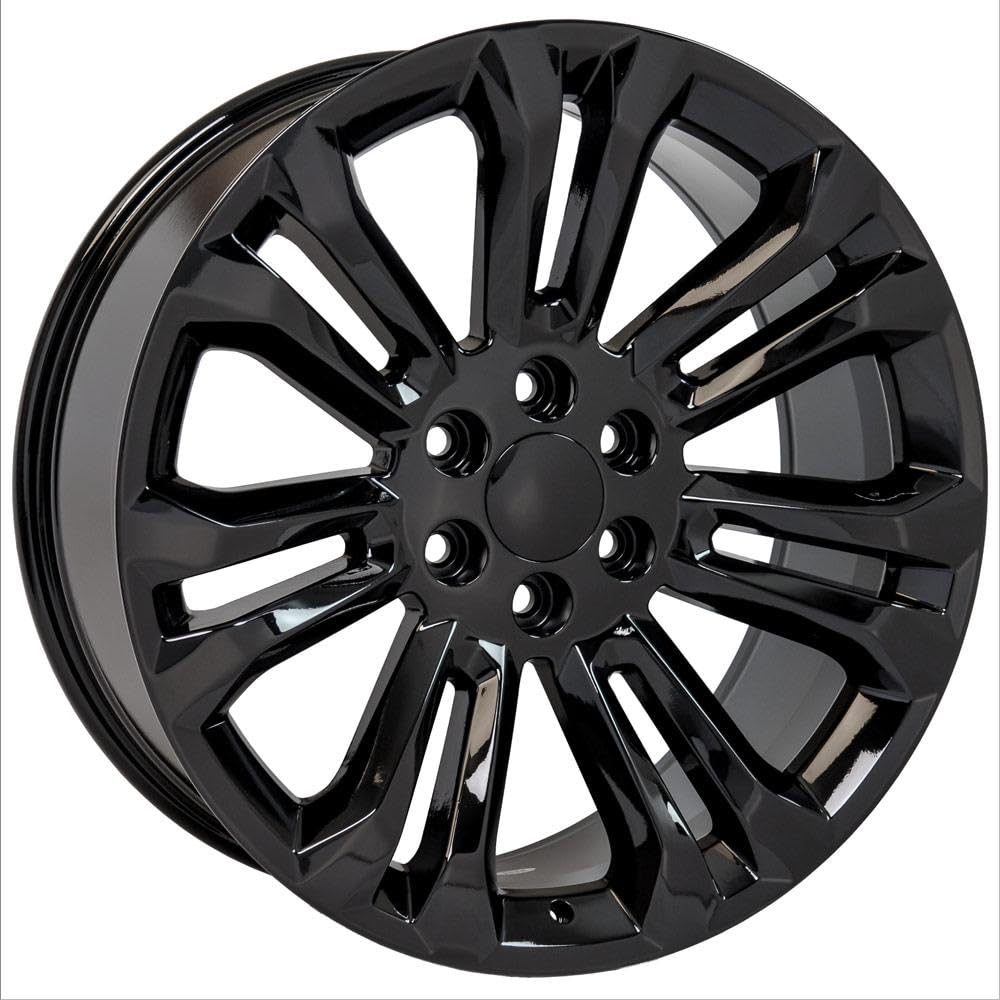 22 Inch OE Wheels Rim Fits Silverado 1500 CV43B Style 6x139.7 22x9 Gloss Black - Hollander 5666 (1)