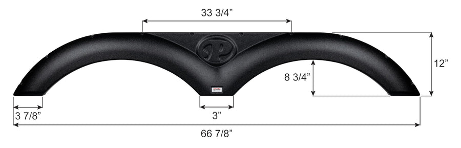 Tandem Axle Fender Skirt ICON 16193 FS6193 for Palomino - Black