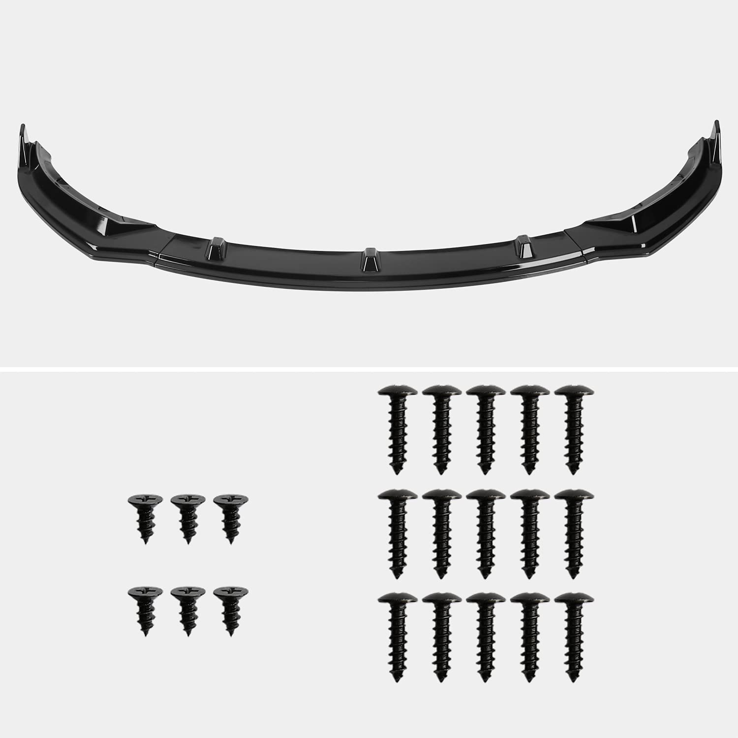 Glossy Black Spec-D Tuning Front Bumper Body Lip Kit Spoiler 3PC Compatible with 2017-2020 Tesla Model 3 Sedan