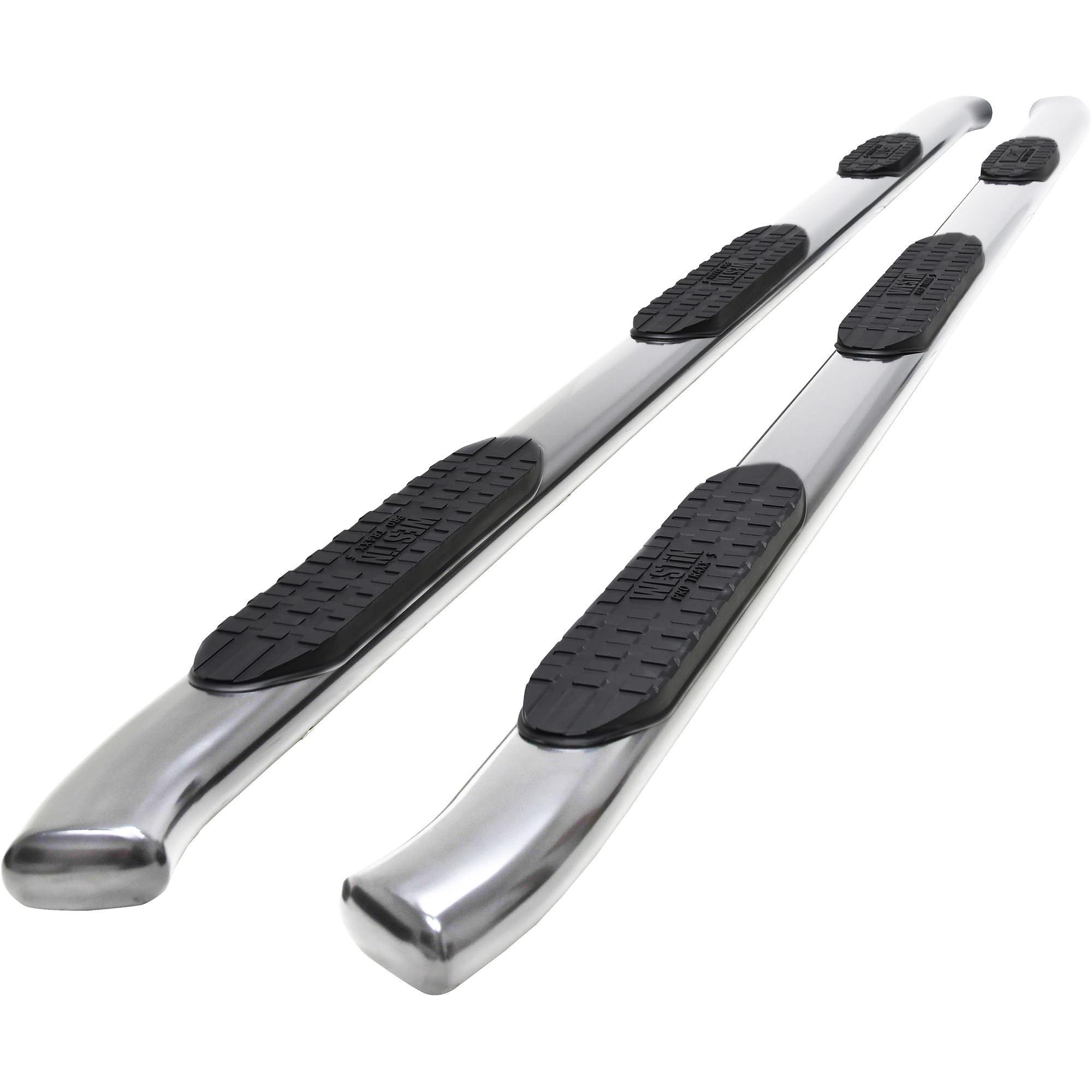 Westin PRO TRAXX 5 Oval Wheel to Wheel Nerf Bars fits 2020-2025 Silverado Sierra 2500 3500 Crew Cab 8' Bed Stainless Steel Pair