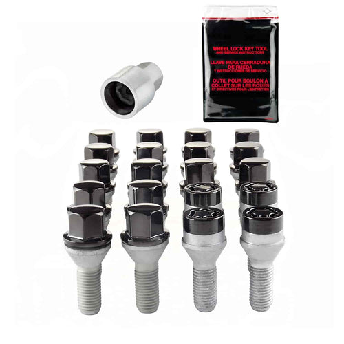 McGard 67261BK Black M12 x 1.25 Cone Seat Thread Size Lug Bolt Wheel Installation Kit for 5 Lug Vehicles