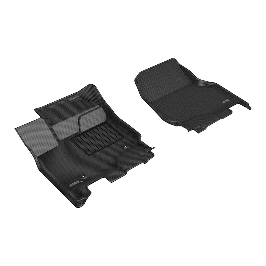 Kagu 3D MAXpider Custom Fit Floor Mat (Black) Compatible with Ford F-150 Supercab/Supercrew 2015-2026 / F-150 Lightning 2022-2026 (w/Bucket Seats, Vinyl Floors) - Front Row