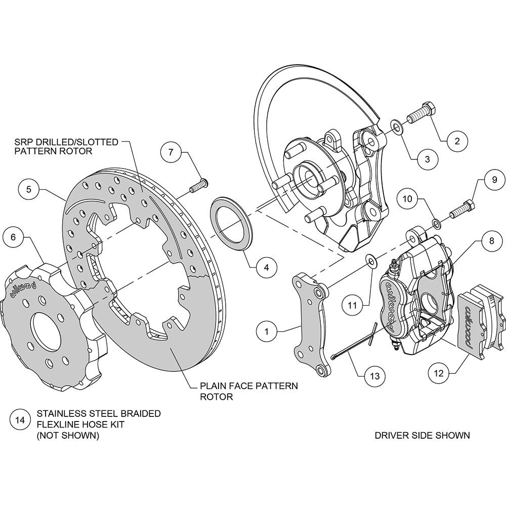 KIT,FRT, Wilwood Miata, SRP, BLK 14014233D