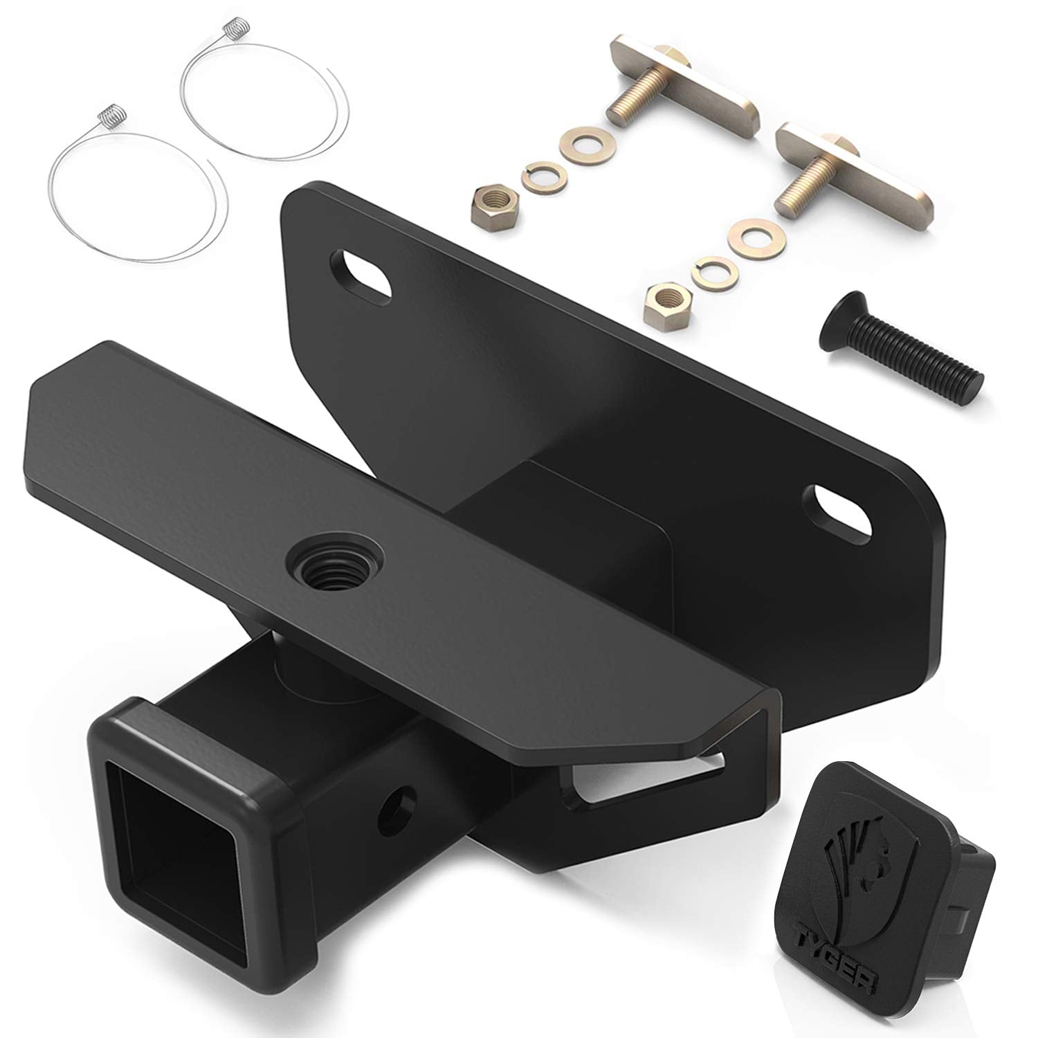 Tyger Auto Trailer Hitch Class 3 & Cover Kit TG-HC3D002B fits 2003-2018 Dodge Ram 1500; 2019-2025 Classic; 2003-2014 2500 3500 2-Inch Receiver Hitch Factory Rear Tow Hitch Towing Combo, Black