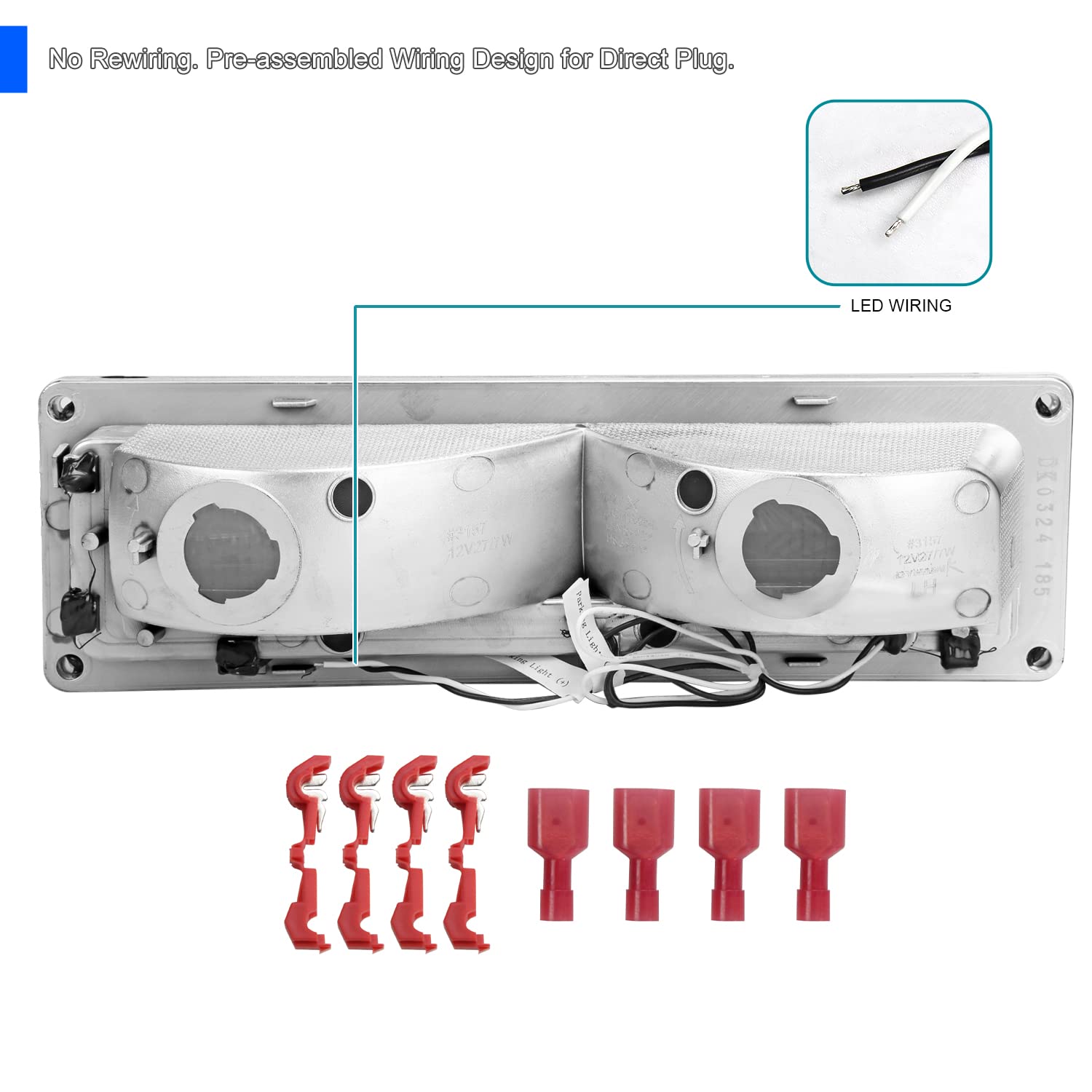 Smoke LED Bar Bumper Lights SPEC-D TUNING Compatible with 1988-1998 Chevy Silverado C10 C/K