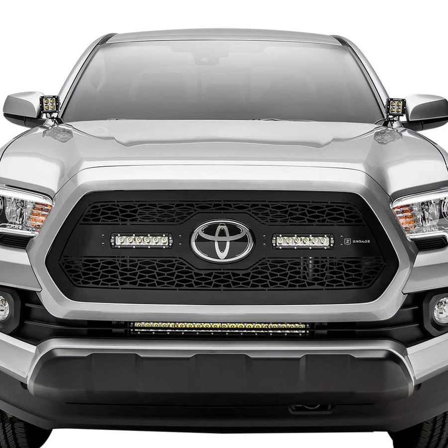 ZROADZ Grille, 2018-2021 Tacoma Black, Insert with (2) 6" LEDs, Does Not Fit Vehicles with Camera - PN #Z319511