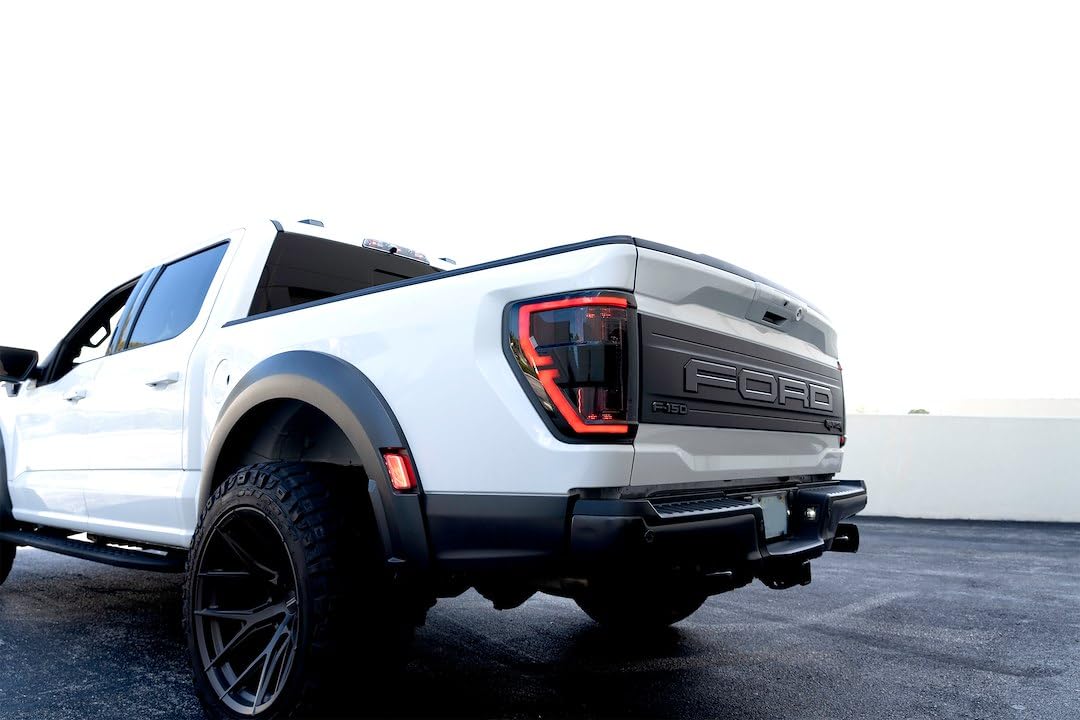 RECON - Ultra Bright Smoked LED Tail Lights Fits 2021-2023 F150 & Raptor (Replaces OEM LED style w/BLIS Only) SMOKED LENS